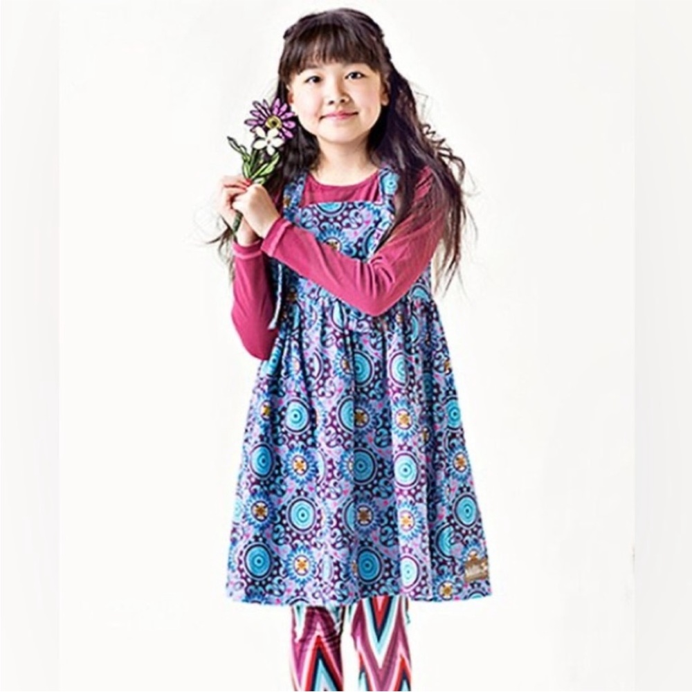 Matilda Jane Paint by Numbers Corduroy Plum Spin Art Yama Dress - Size 6